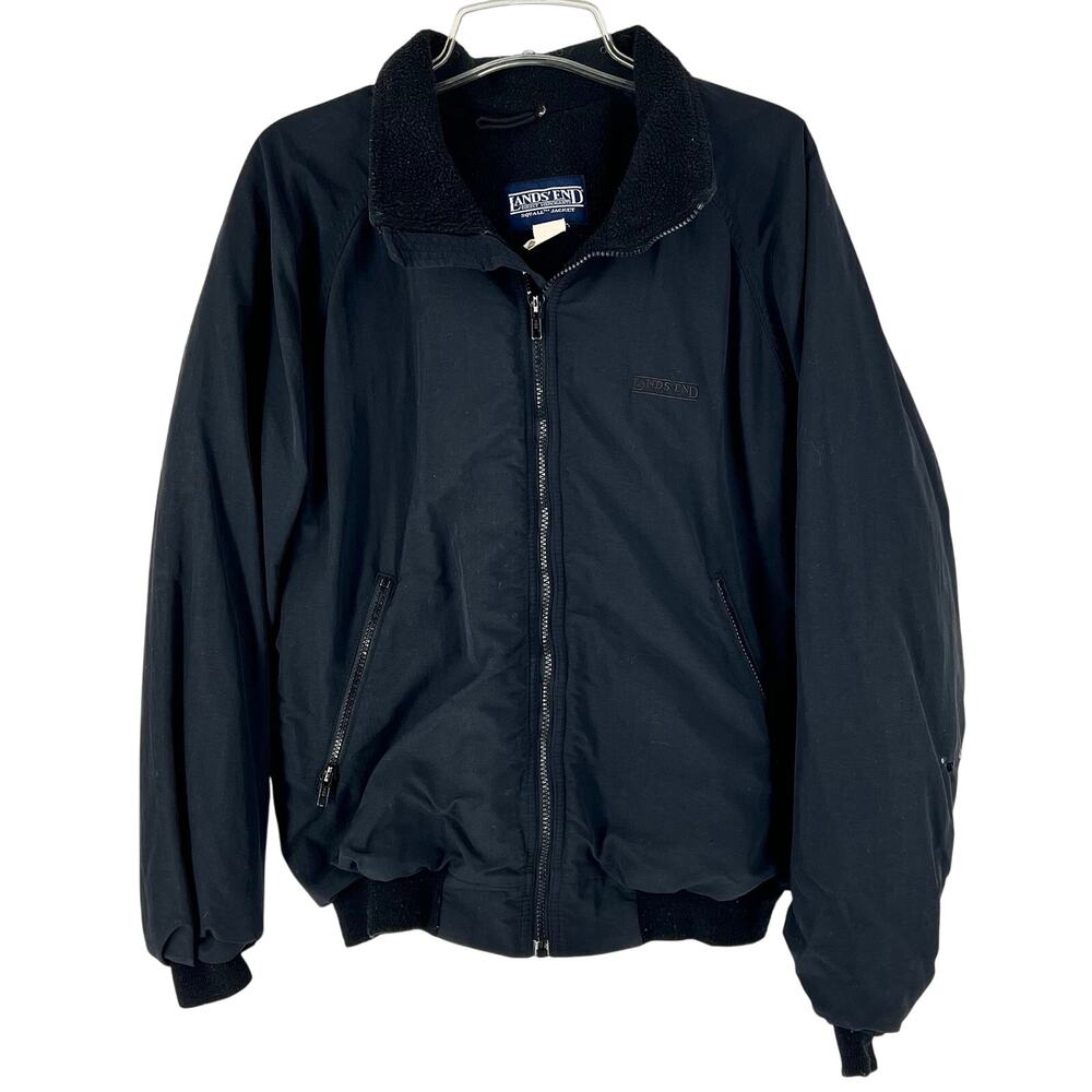 90s Lands End Squall Jacket Black Medium 1990s Vintage
